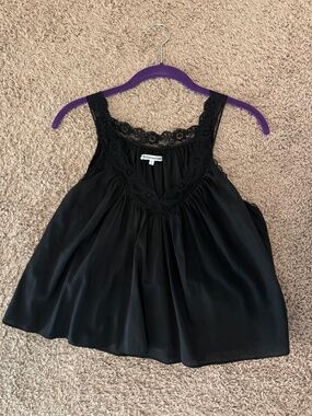 Reformation lace trim top